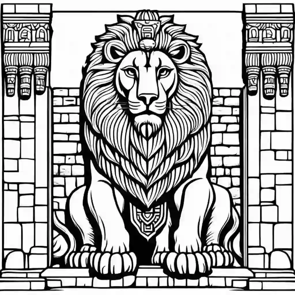 Hittite Lion Gate coloring pages